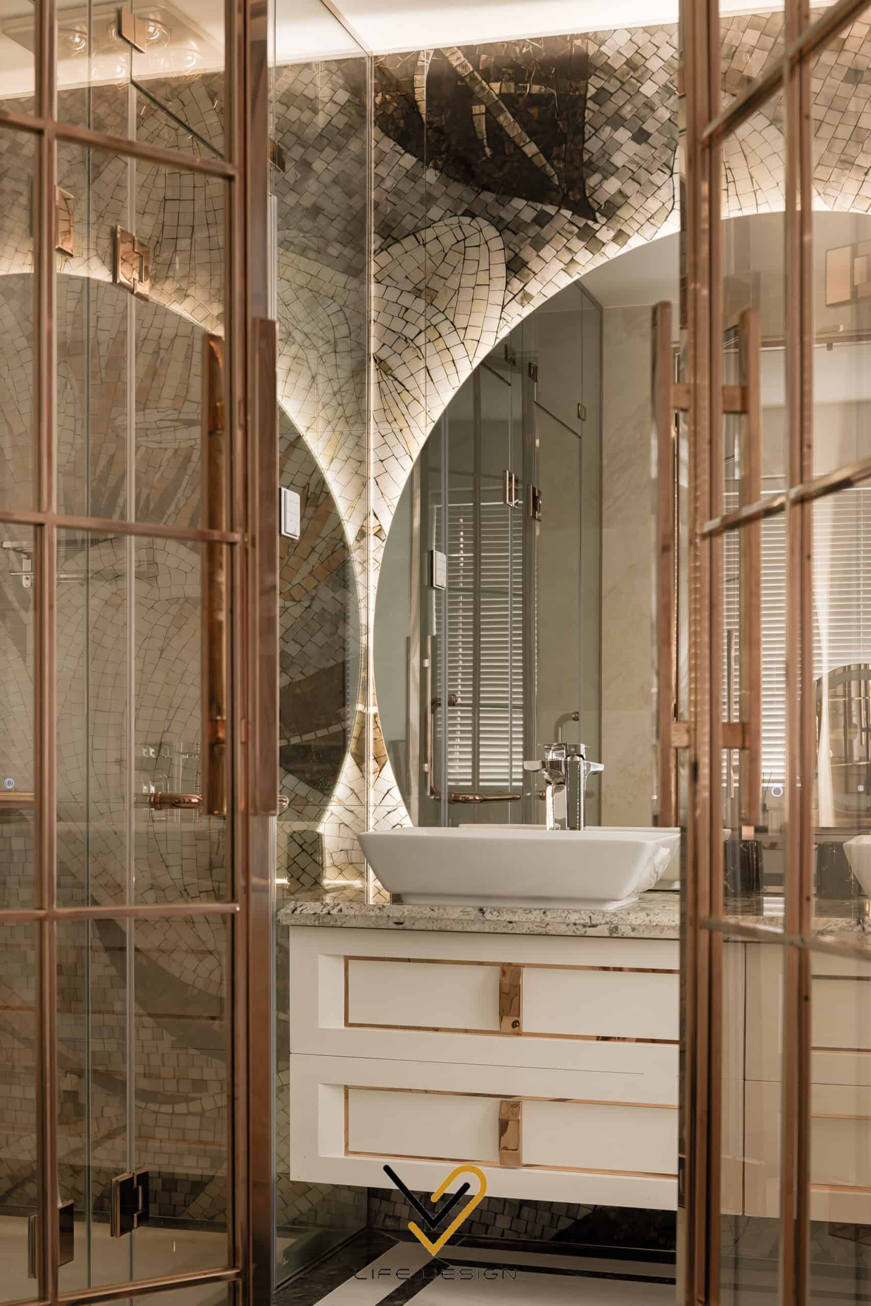 Hình ảnh thực tế inox sử dụng trong phòng tắm tại biệt thự Vinhomes Oceanpark 