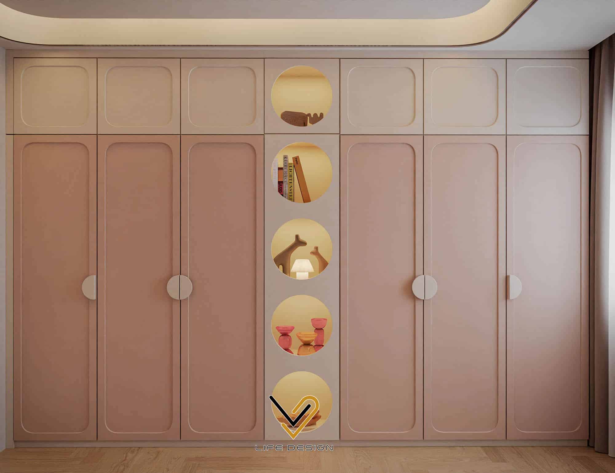 Tủ đồ kịch trần, kết hợp tủ trưng bày 