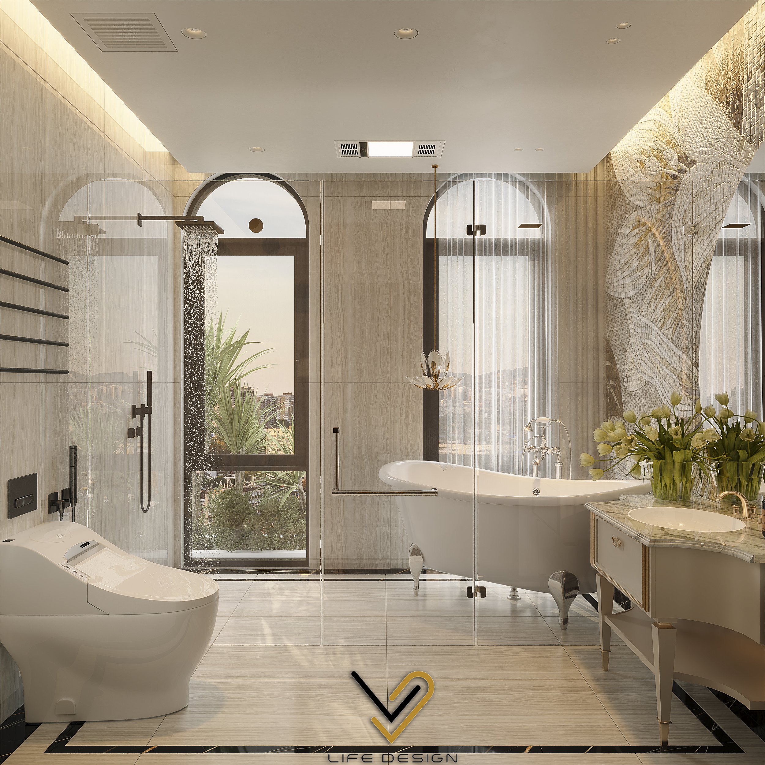 Sử dụng đèn led hắt sáng vừa đủ sáng không gian vừa an toàn khi sử dụng 