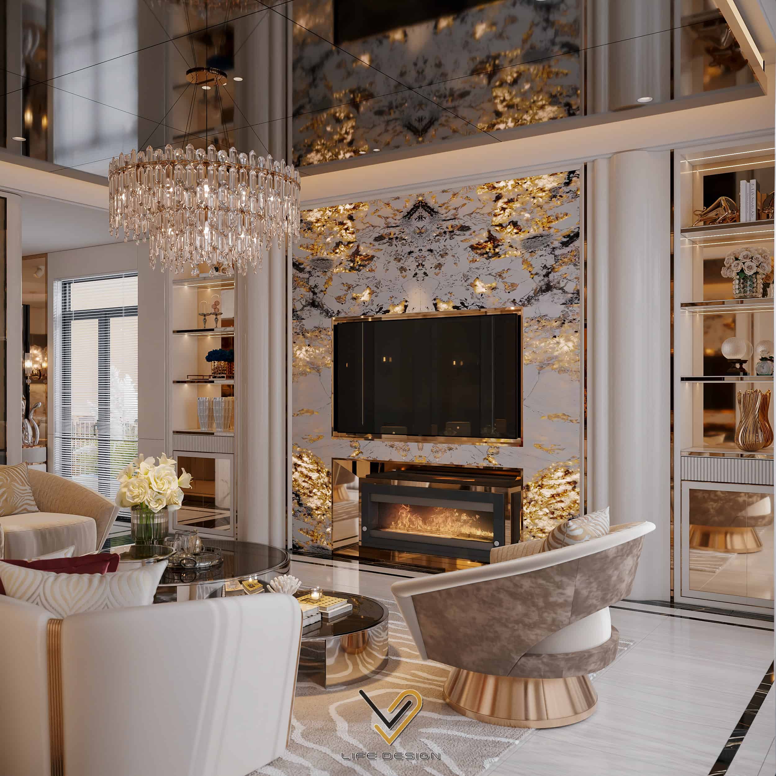 Đá xuyên sáng đặt tại phòng khách giúp tăng vượng khí cho ngôi nhà 