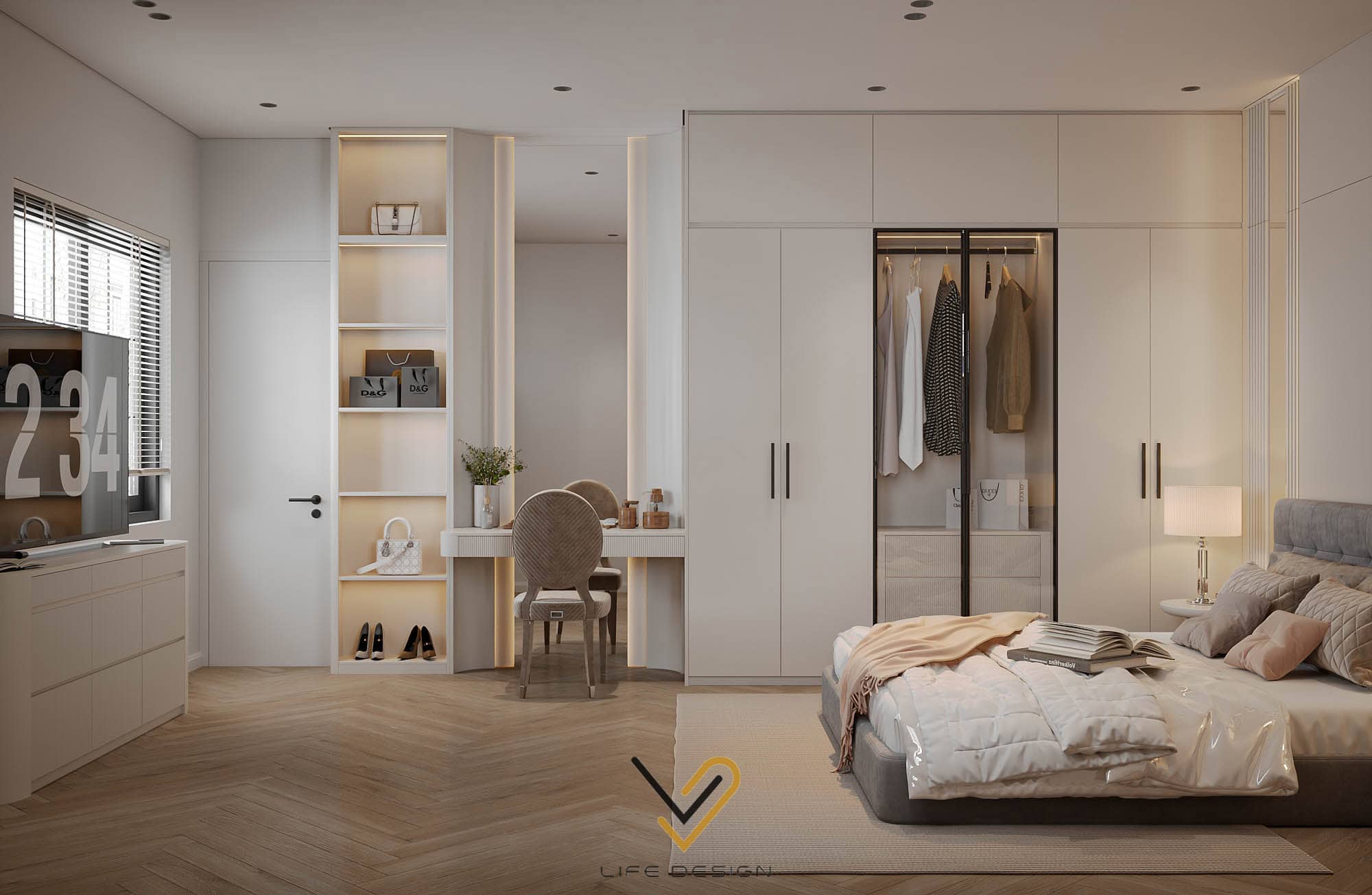 Hệ tủ cao kịch trần giúp tối ưu không gian lưu trữ đồ 