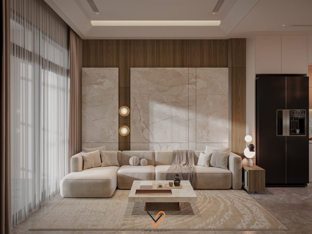 HÀ NỘI | MR. CHÍNH | THIẾT KẾ NỘI THẤT NHÀ PHỐ | PHONG CÁCH HIỆN ĐẠI | KHÁCH - BẾP, 4 NGỦ 4 PKHACH 001 0000