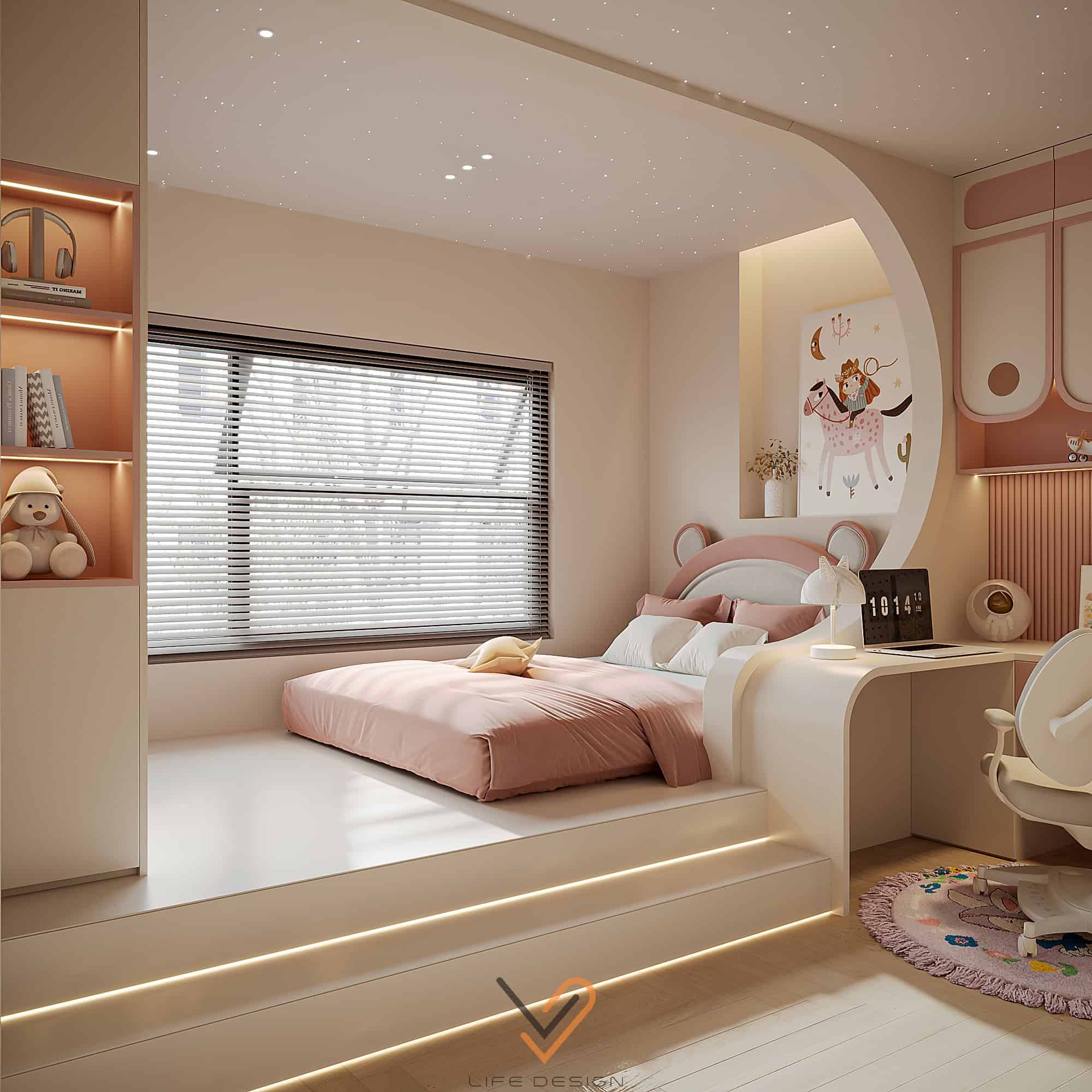 Thiết kế phòng ngủ như dành riêng cho nàng công chúa xinh đẹp giữa thời hiện đại 
