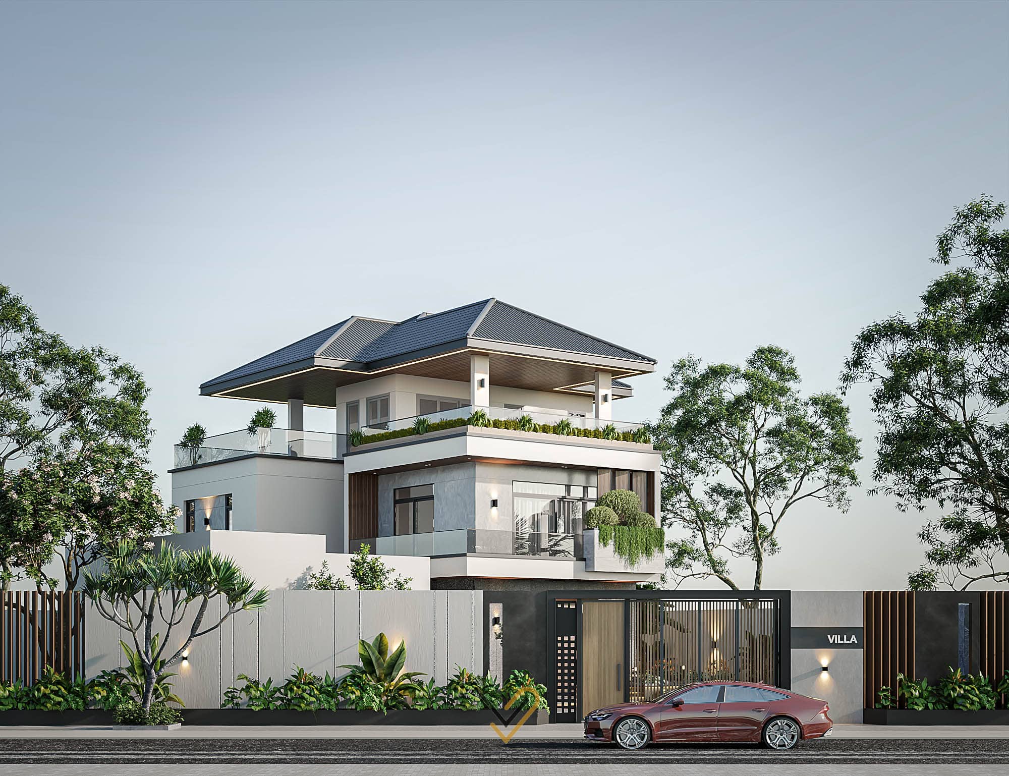 Kiến trúc mái Thái rất phổ biến trong xây dựng nhà Việt 