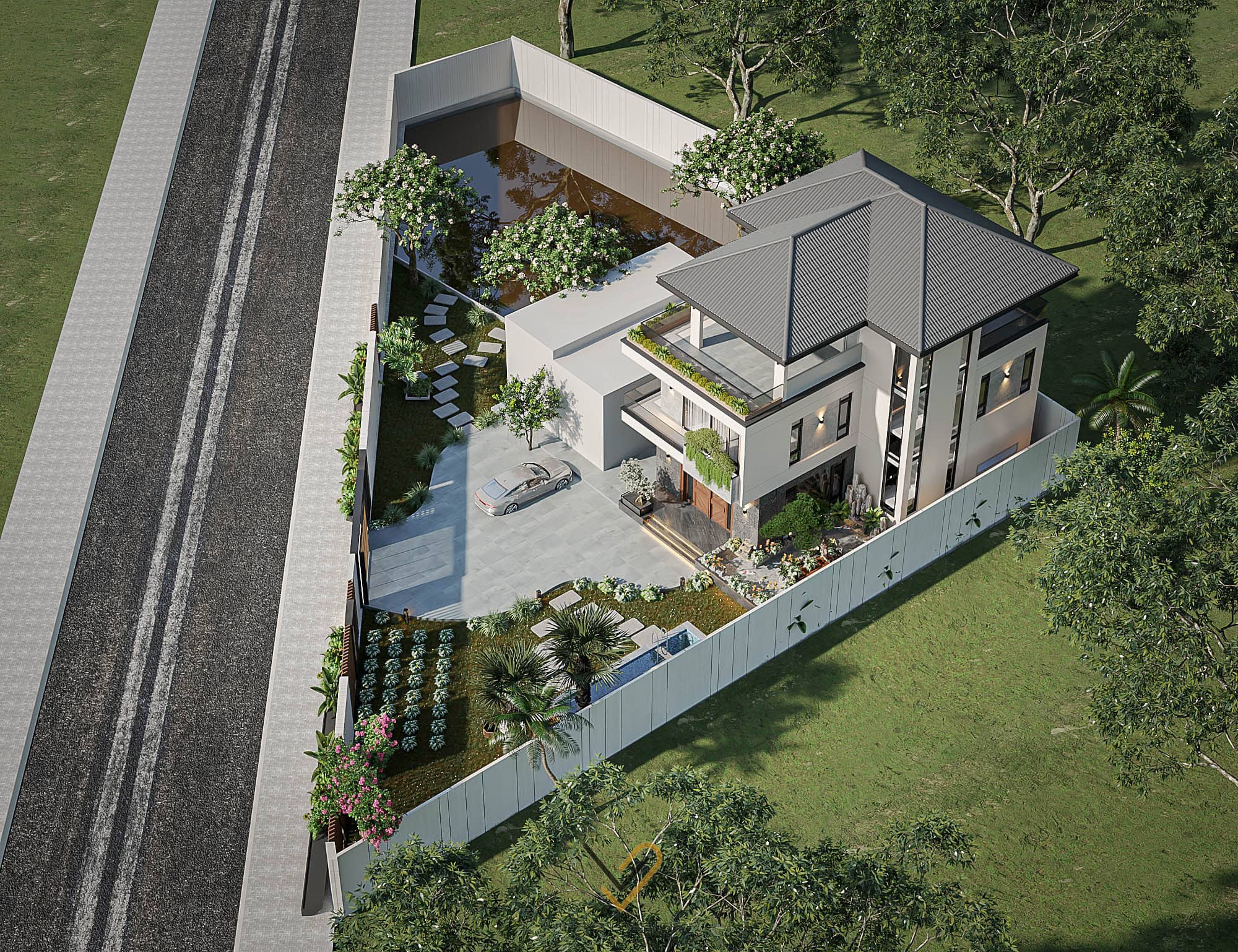 Sự kết hợp nhà ở và sân vườn tạo không gian thư giãn, gần gũi thiên nhiên 