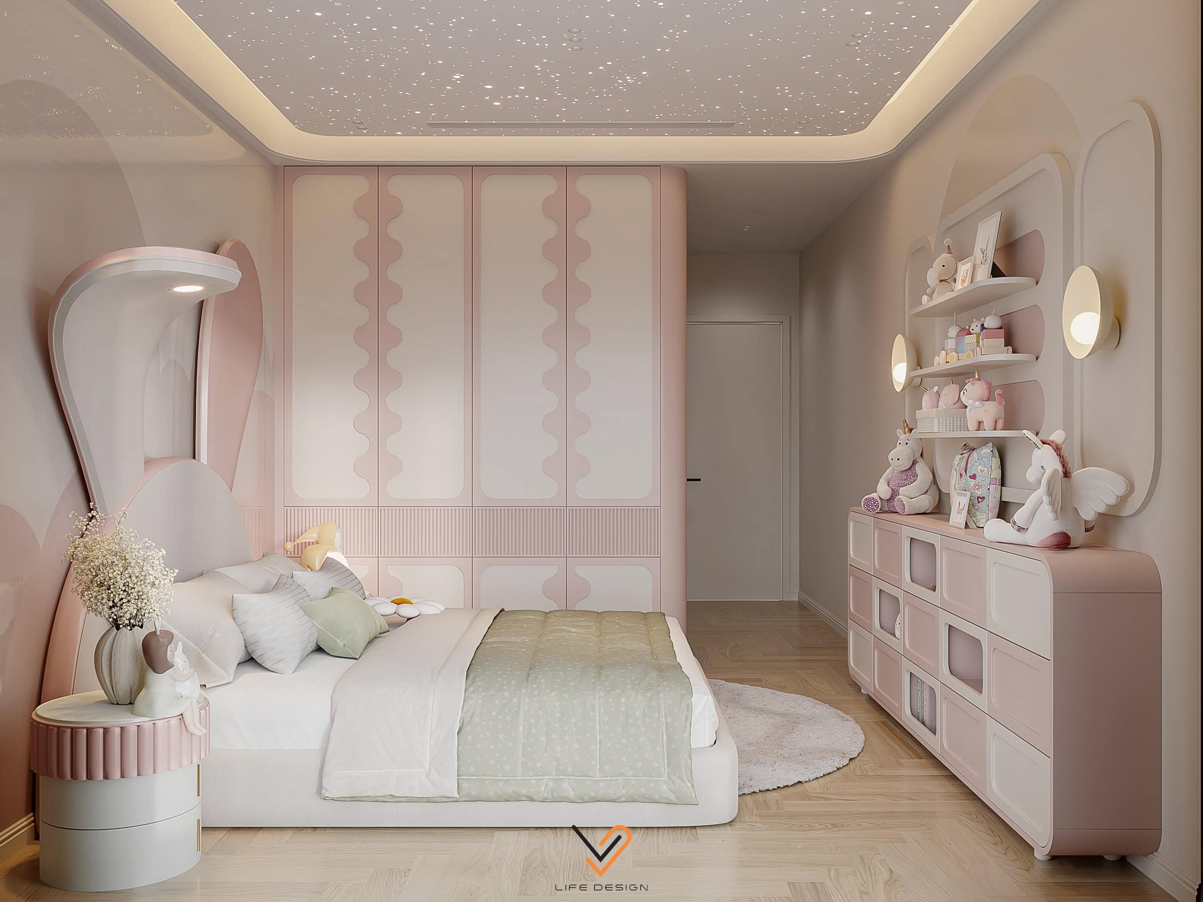 Hoa văn sống động, trẻ trung, phù hợp với lứa tuổi trẻ thơ 