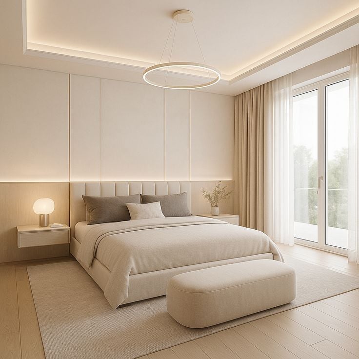 Phòng ngủ tone trắng tạo cảm giác yên tĩnh, tái tạo năng lượng và cảm xúc 